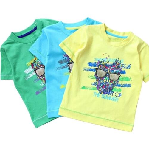 Boys t-shirt kids round neck t shirt children clothing baby summer boys girls short sleeves star design kids cotton boy tops