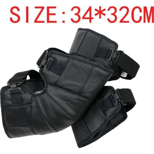 2021 Hot Sale Genuine Leather Winter Outdoor Windproof Short Kneepads Keep Warm for Motorcycle Ride Warm Knee