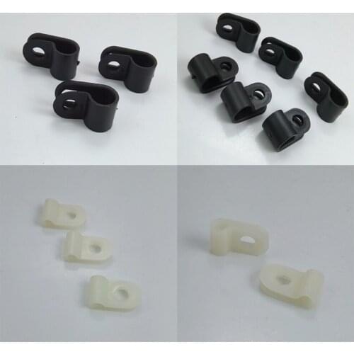 100pcs Uxcell Fit 3.2/4.8/6.4/7.9/9.5/12.7/15.8/19.4mm Wire Hose Tube Nylon R-type Cable Clamp Cord Clips for Wire Management