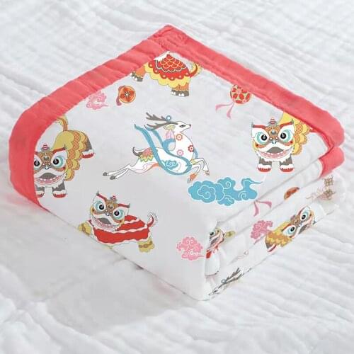 Kangobaby #My Soft Life# Autumn Winter 6 Layers Newborn Baby Muslin Swaddle Blanket Infant Quilt Stroller Cover