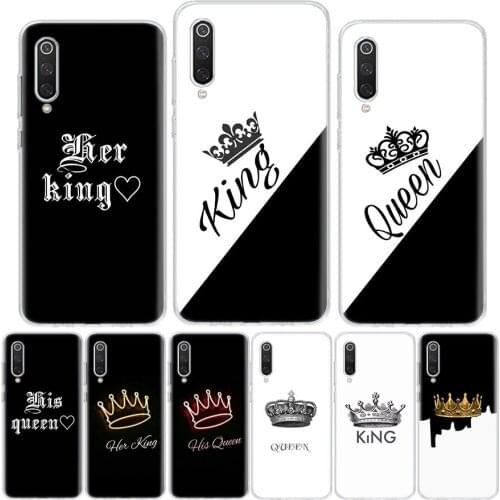 King Queen Couple Lovers Phone Case For Xiaomi Redmi Note 10 9 9S 8 8T 7 6 5 9C 9A 8A 7A 6A 5A Pro S2 K20 K30 Coque