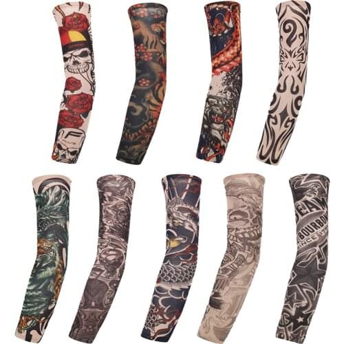 Running Outdoor Sport Basketball Summer Cooling Sun Protection Tattoo Arm Sleeves Arm Cover Flower Arm Sleeves