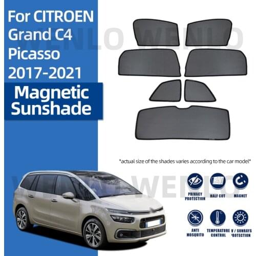 For CITROEN GRAND C4 Picasso 2017-2021 Magnetic Mesh Car Sunshade Front Window Screen Cover Windshield Curtain Windscreen Visor