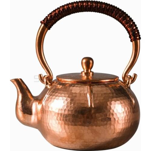 Persimmon Copper Pot Uncoated Red Copper Boiling Water Kettle For Electric Ceramic Stove Teapot High-End Gift Tea Set
