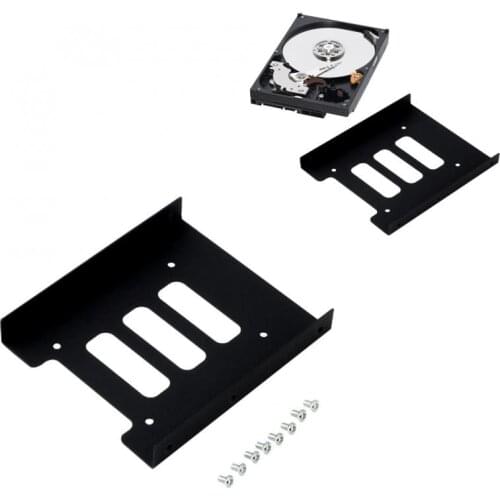 2.5 Inch To 3.5 Inch SSD HDD Adapter Bracket Metal Mounting Kit Bracket Dock Hard Drive Holder SSD Tray With Screws For PC