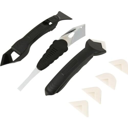 3Pcs Silicone Scraper Set Caulking Grouting Tool Sealant Finishing Cleaning Kit FOR Kitchen Bathroom Window Cleaner