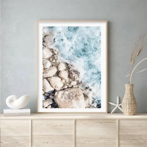 Mosque Islamic Building Beach Stone Travel Posters Canvas Painting Wall Art Print Picture Living Room Interior Home Decoration