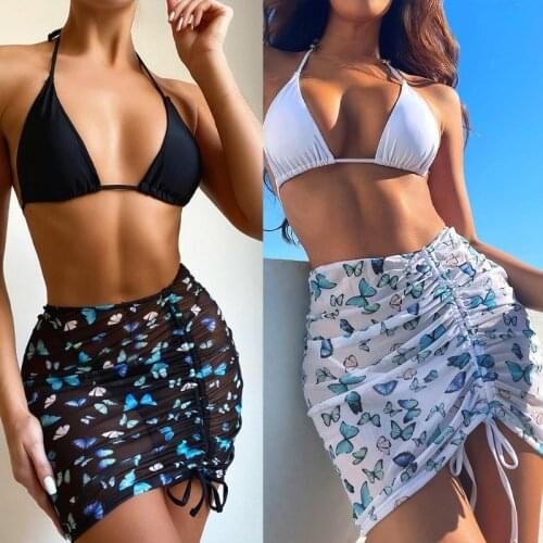 2021 New Girl Swimsuit Women Bodysuit Bathing Suit Swim Wear Female Mesh Cover Up skirt Beachwear Beach Dress Korean bikinis set