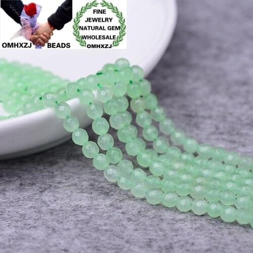 OMHXZJ Wholesale ZB311 4mm DIY Bracelet Necklace Jewelry Making Accessories Components Natural Stone Fine New Jade Faceted Beads