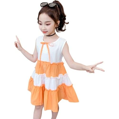 Girl Dress Patchwork Party Dress For Girls Casual Style Kid Dress Summer Clothes For Girls 6 8 10 12 14
