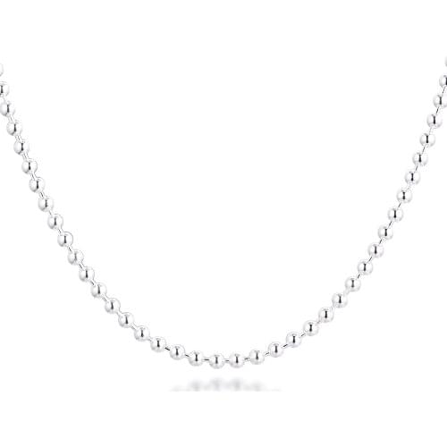 Polished Ball Chain Necklace for Women 925 Sterling Silver Necklaces & Pendants Fine Jewelry Gift Colares S925 Wholesale