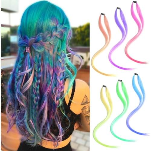 My-Diva Clip On Hair Extension Three Color Ombre Straight Hair Extension Two Strands Clip In Hairpieces High Temperature Faber