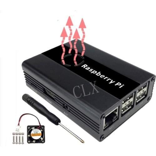 Raspberry Pi 3,Pi 2, B+ Aluminum Case With Fan(Black) for Raspberry pi 2 /3B/3B+ free shipping