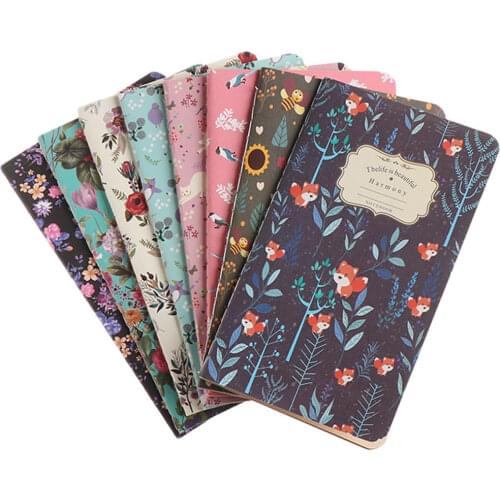 Kraft Paper Retro Line Notebook 48K Workbooks Color Notebooks Notepad Hand-painted Sketchbook Diary Stationery Office Supplies