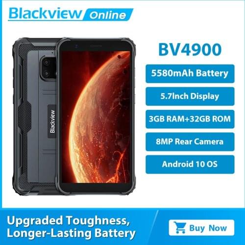 Blackview BV4900 IP68 Waterproof Rugged Smartphone 3GB+32GB 5.7 inch Mobile Phone 5580mAh Android 10 NFC Cellphone