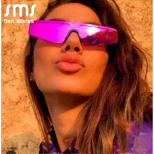 Fashion Women Cat Eye Sunglasses Brand Designer Small Half Frame Glasses Female Male Mirror Sport Siamese Eyeglasses UV400