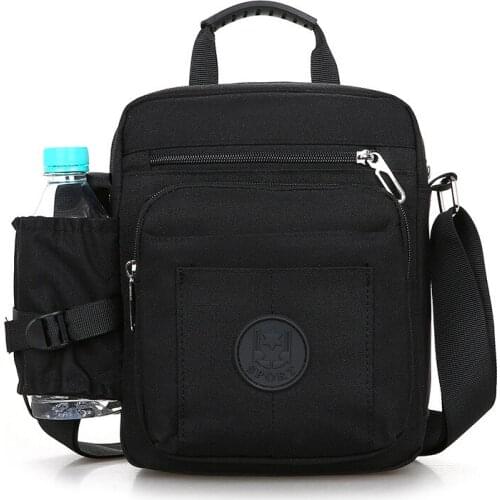 Shoulder Bag Mens Waterproof Large Capacity Mans Bag Outdoor Leisure Backpack Bag Canvas Crossbody Bags Water Bottle Pocket