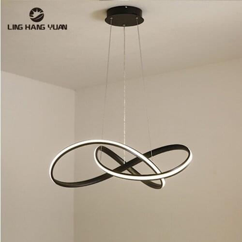 Led Chandelier Pendant Light White&Black Color Modern Ceiling Pendant Lamp for Dining room Kitchen Living room Lighting Fixtures