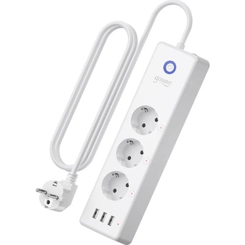 Gosund Tuya 16A Smart WiFi Power Strip With 3 USB Ports, Independent Switch, Multi-Plug Work With Alexa And Google Home