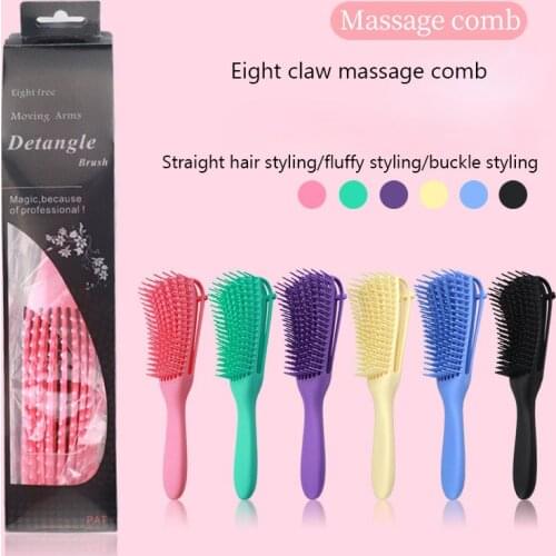Eight-claw comb explosions multifunctional shunfa styling comb ribs massage big curved comb household
