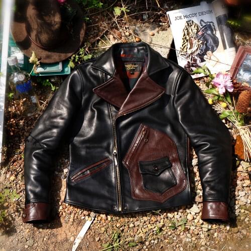 YR!Free shipping.vintage 1.4-1.6mm cowhide jacket.Italy natural leather coat.genuine leather clothing.biker leather clothes