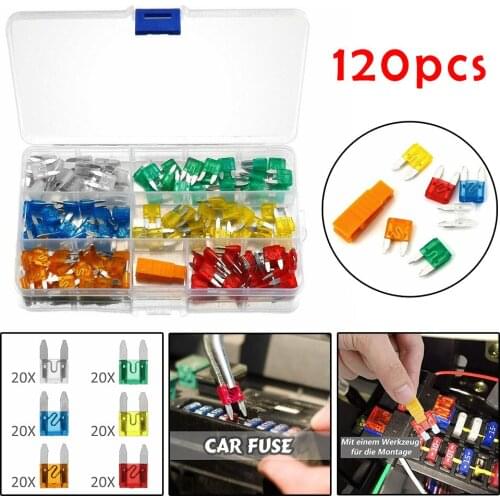 120 PCS Fuse Clip 5-30A Auto Motorcycle Flat Assortment Set High Quality