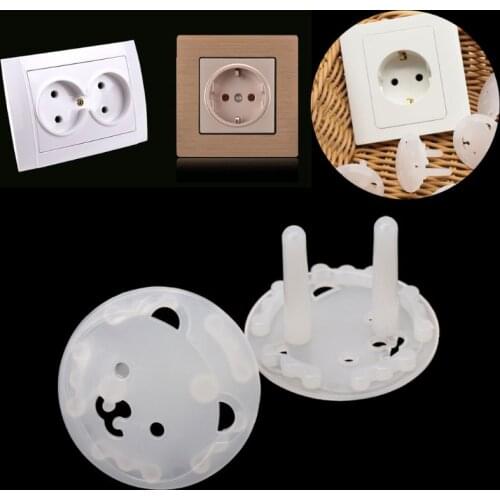 10pcs EU Stand Power Socket Cover 2 hole Electrical Outlet Baby Child Safety Electric Shock Proof Plugs Protector MAR-20