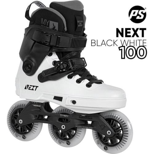 100% Original Powerslide NEXT Trinity Frame Inline Skates 3*100mm Black White Street Racing Skate Roller Free Skating Patines