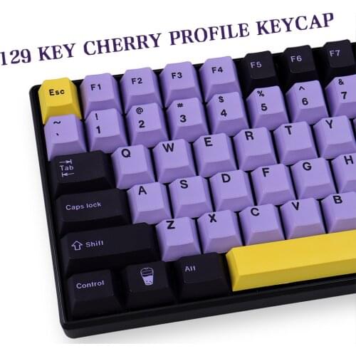129 Keys Cherry Profile Keycap DYE-SUB GMK Taro Theme PBT Keycaps For MX Switch Mechanical Gaming Keyboard