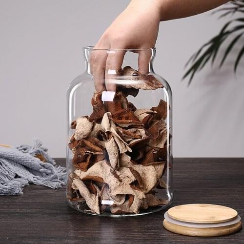 3800ml Bamboo Lid Glass Kitchen Storage Bottles Jars Large Food Container Grains Tea Coffee Beans Grains Candy Jar Containers
