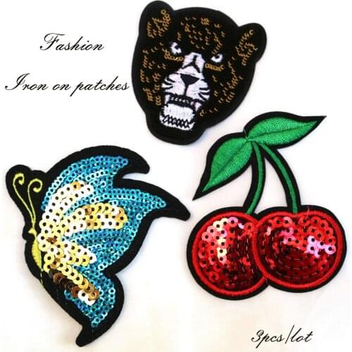 3D flower sequins patches for clothing DIY Sew on animal patch bear Embroidery applique parche ropa