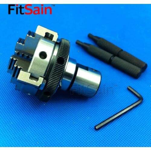 FitSain-Four-jaw chuck 50mm/63mm CNC mini SELF-CENTERING maiually operated chuck Bench Lathe Used for motor shaft 8/10/12/14mm