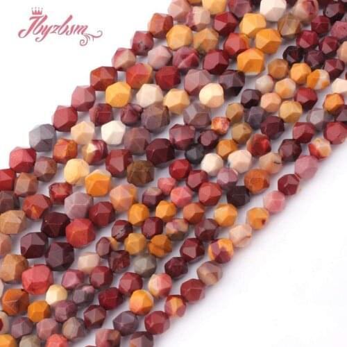 6,8mm Faceted Multicolor Mookaite Jaspers Beads Natural Stone Beads For DIY Necklace Jewelry Making 15" Free Shipping Wholesale