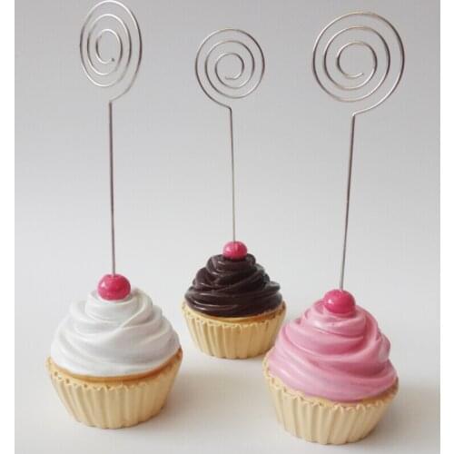 Free Shipping 10pcs/lot Sweet Cake Holder For Place Card/ Name Card In Party Decoration