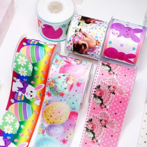 Free shipping 50 yard per size Easter Day Ribbons printed grosgrain ribbon 49612