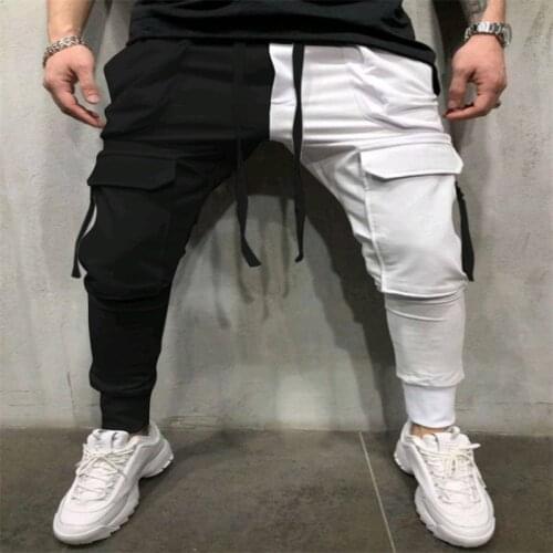 Men Fashion Casual Pants Men Side Pockets Pants Men Fashion Color Block Multi Pockets Sports Long Cargo Pants Work Trousers pant