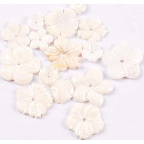 5Pcs Mother Of Pearl Seashell Flower Texture Curved Shells Beads For DIY Accessories Jewelry Making Earring Handmade Crafts