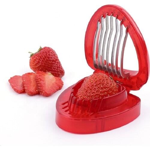 Fast Strawberry Cutter Slicer Fruit Carving Tools Salad Berry Cake Decoration Cutter Fruit Slicer Portable Useful Kitchen Gadget