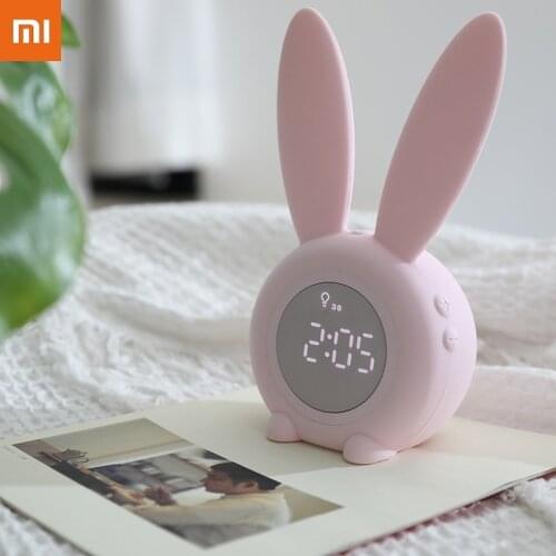 Xiaomi Electronic LED Display Bunny Baby Sleep Training Rabbit Digital Alarm Clock Night Light Sleep Training Clock