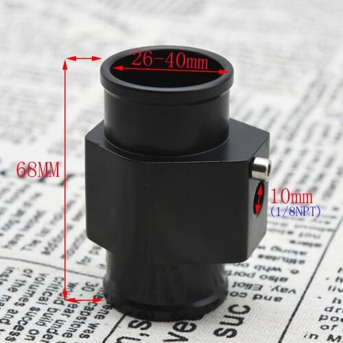Water Temp Gauge Radiator Temperature Joint Pipe Sensor Gauge Radiator Hose Adapter Size 26/28/30/32/34/36/38/40mm Hose Adapter