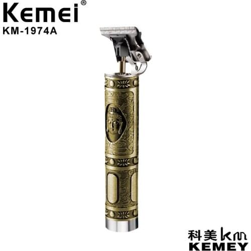 Kemei Baldheaded Hair Clipper hair trimmer Heavy Hitter Cordless Trimmer Men 0mm Carbon steel cutter head Hair Cutting Machine
