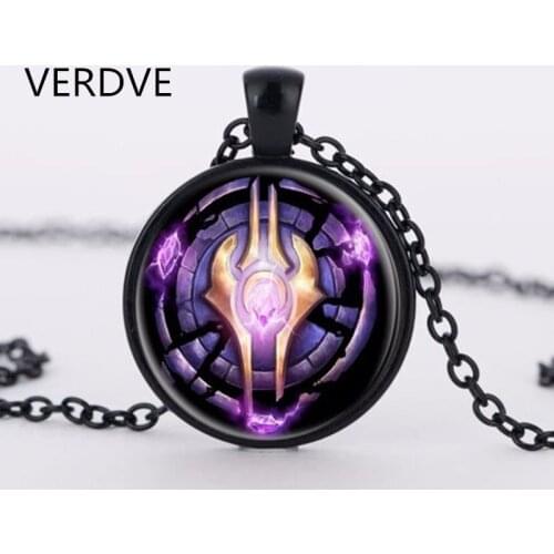 WoW World of Warcraft Necklace Draenei Crest Alliance Round Pendant bijouterie purple Necklace Chain Jewelry