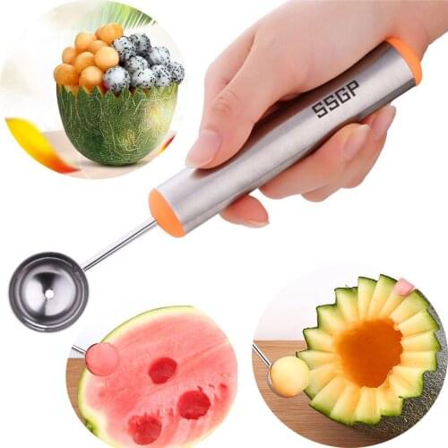 Creative Fruit Scoop Tainless Cake Spoon Steel Different Sizes Watermelon Ice Cream Dig Ball Scoop Fruit Salad Making Tools