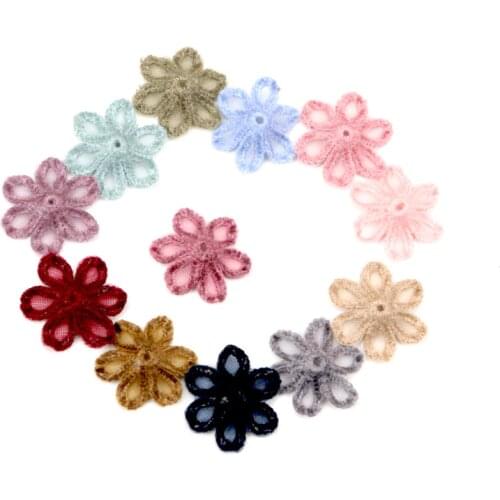 10pcs Beautiful Lace Flower Applique Trim Embroidered Lace Patches For Handmade Garment Accessories Decoration Sewing DIY 25mm