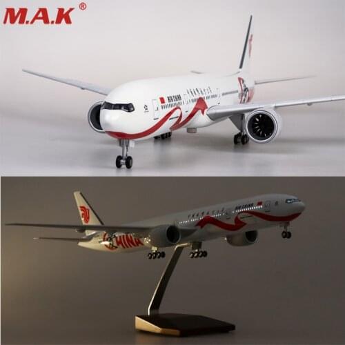 In Stock 1/157 Scale 47cm Resin Aircraft Model Boeing B777 Airplane Civil Airliner Toy For Collectible Boy Gift