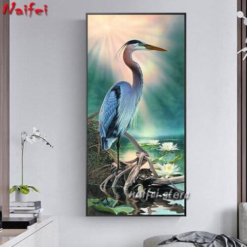 Diy Diamond Embroidery Animal Bird Cross Stitch 5D Diamond Painting Landscape Exquisite Crane Art Kit Wedding Decoration