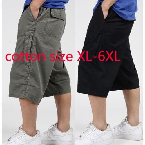 New Arrival Fashion Summer Overalls Men Cotton Loose Oversized Casual Elastic Waist Knee Length Plus Size XL 2XL 3XL 4XL 5XL 6XL