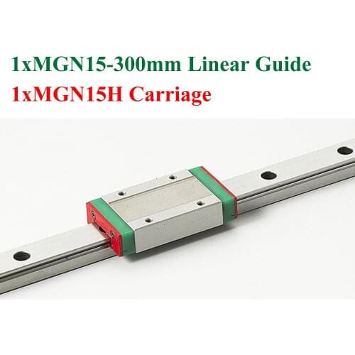 New Mini MR15 Linear Guideway MGN15 15mm Linear Rail Length 300mm Slide Steel With MGN15H Blocks CNC