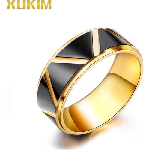 ORL679 Xukim Jewelry Fashionable Personality Between Mans Gold Stainless Steel Ring