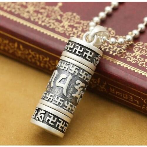 Handmade 990 Silver Tibetan Gau Box pendant vintage pure silver Buddhist Prayer Box pendant silver Gau Pendant